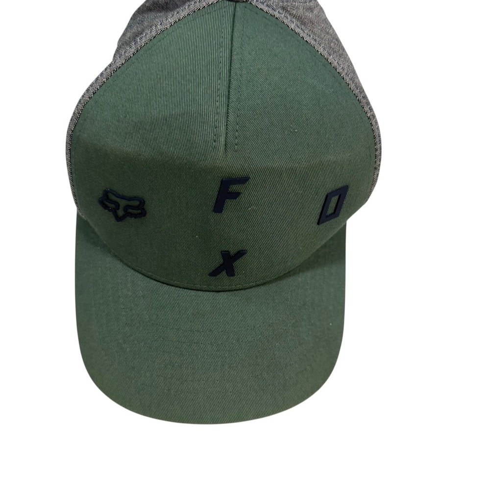 Fox Head Flexfit Vintage Racing Hat‎ Green Gray Size L-XL  Baseball Cap